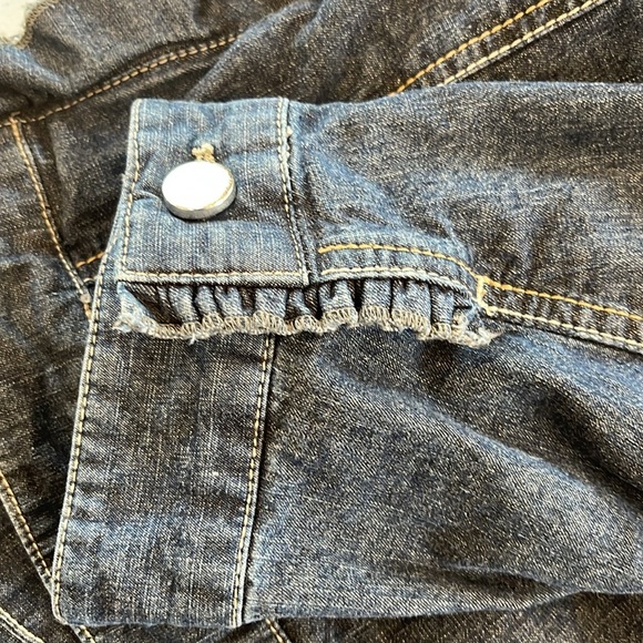 NorthStyle Women’s Denim Ruffle Jean Jacket Size 1X - Picture 10 of 13